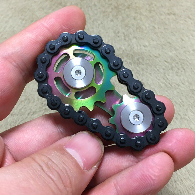 Black Gear Chain Finger Spinner Fidget Toy