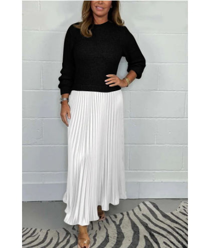 Alice Long Jumper with Pleated Skirt Dress (One Set)