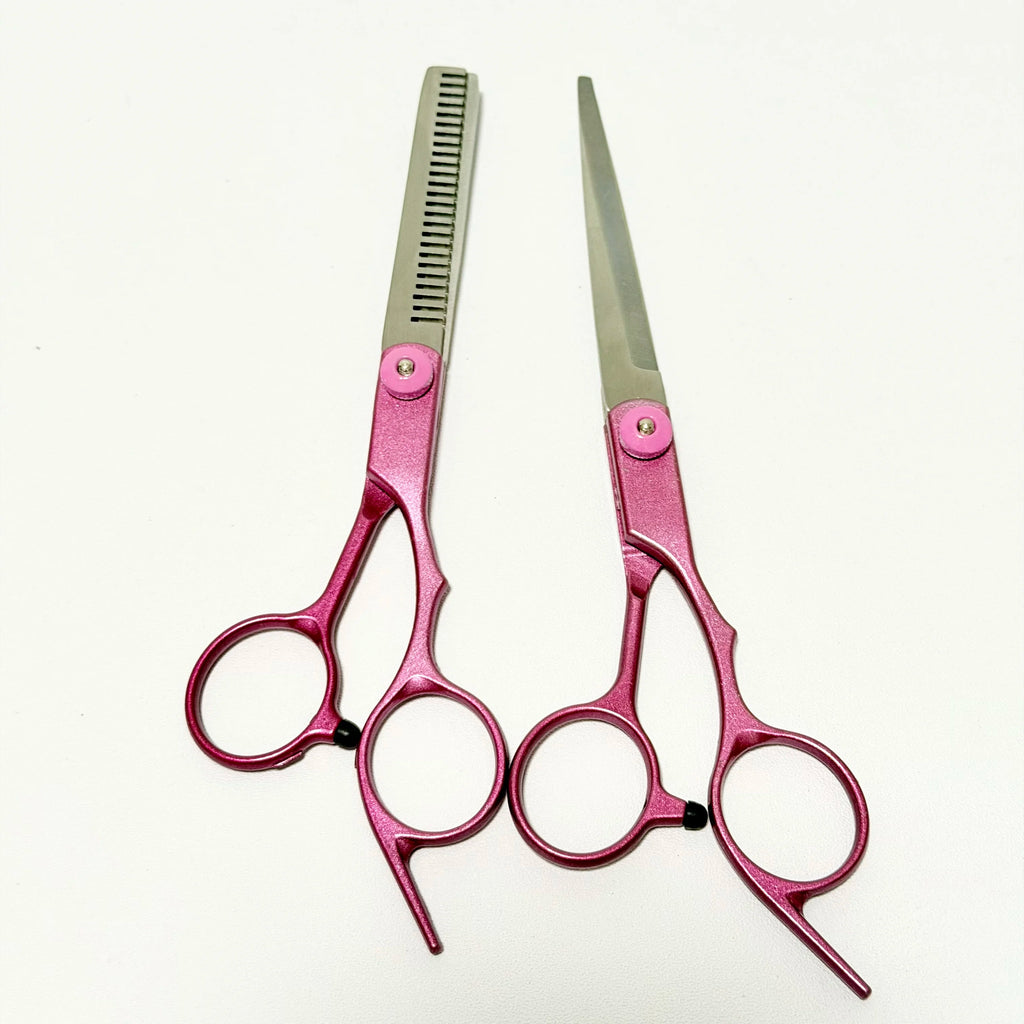 2Pcs Professional Hair Cutting Scissors Set, Barber Shears & Thinning Scissors for Salon & Home Use