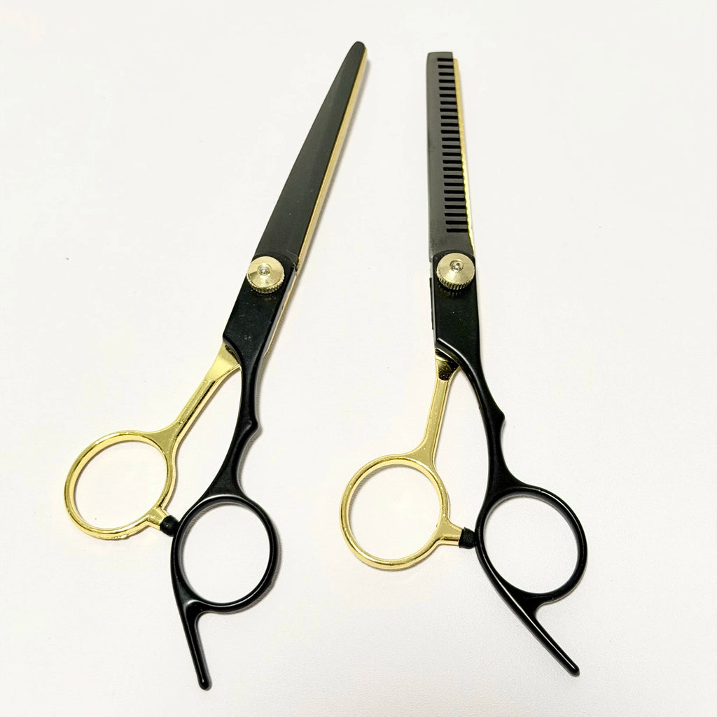 2Pcs Professional Hair Cutting Scissors Set, Barber Shears & Thinning Scissors for Salon & Home Use