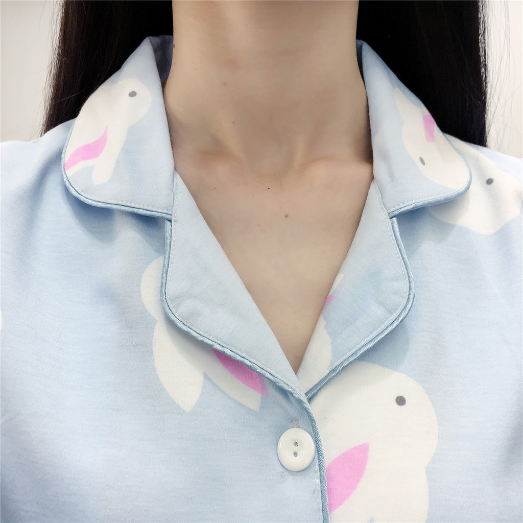 Postpartum Cotton Pajamas Set for Nursing Mothers