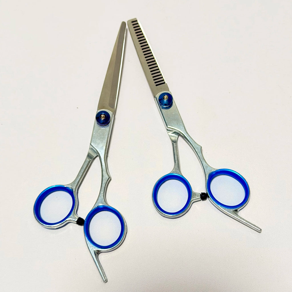 2Pcs Professional Hair Cutting Scissors Set, Barber Shears & Thinning Scissors for Salon & Home Use