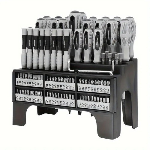 100-Piece Magnetic Screwdriver Set with Rack-0